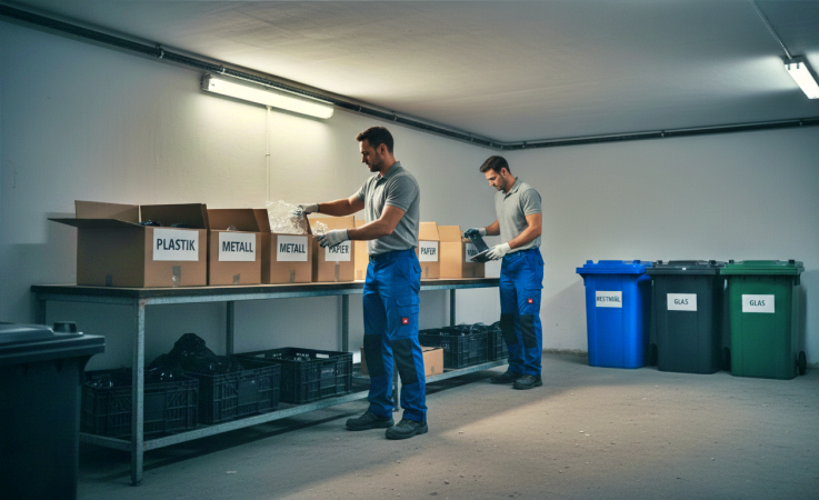 Abtransport und Containerstellung