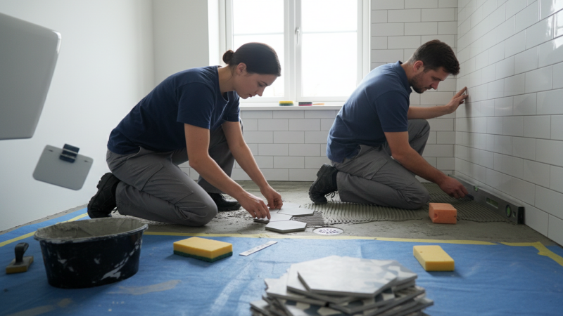 Präzise Fliesenarbeiten für kleine Flächen